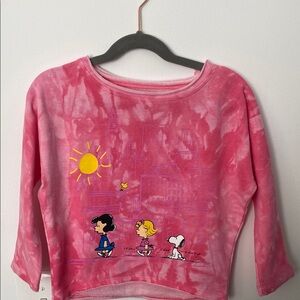 Pink Tie-Dye Peanuts Sweatshirt
